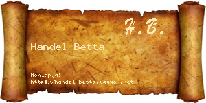 Handel Betta névjegykártya